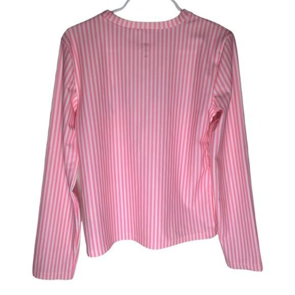 Gap Kids “SEA YA!” Rash Guard Girls Size M Pink Stripe Long Sleeve Swim - Picture 4 of 10